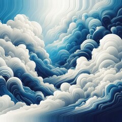Obraz premium A cloud with white and blue colors