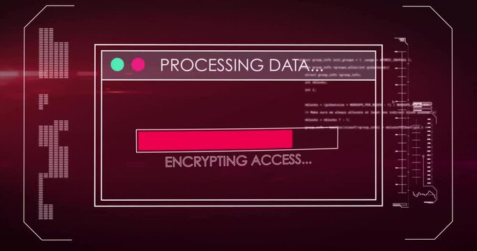 Animation of digital data processing over computer screen