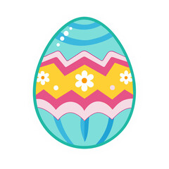 Isolated colorful easter egg illustration in png