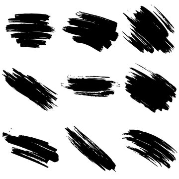 Monochrome Schwarze Pinselstriche: Kreative Objekt Vektorgrafik