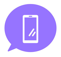 シンプルな紫色のスマートフォンと吹き出し © maru