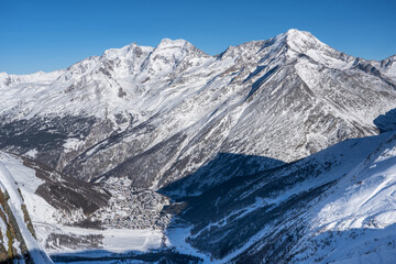 Mountain massif near Saas-Fee in Switzerland