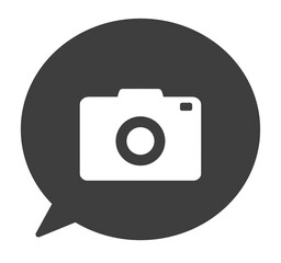 シンプルな黒色のカメラマークと吹き出し