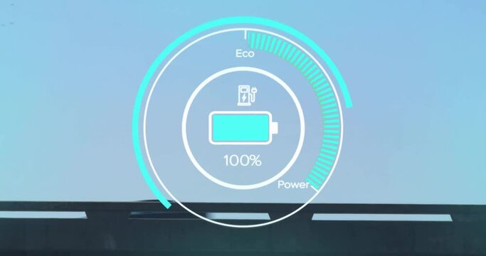 Animation of charging meter on hybrid electric vehicle interface