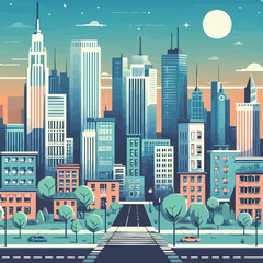 Fototapeta premium urban landscape background colorful vector illustration 