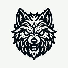 werewolf wolf logo vector logo icon sticker tattoo.