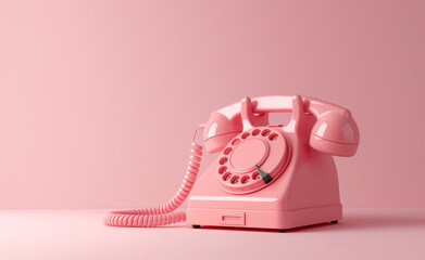 Retro Analog Phone in Minimalist Pink