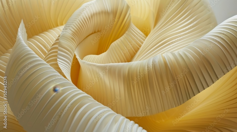 Aufkleber spring abstract soft lemon yellow lines create geometric patterns evoking the unfolding of blooms.