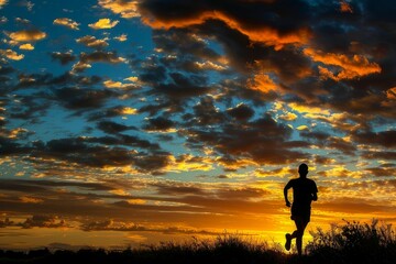 Determined Runner at Sunrise