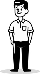 Mighty Man A Heroic Pose in Vector Illustration