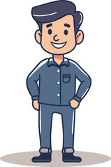 Man in Love Romantic Embrace in Vector Form