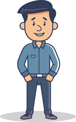Man on a Journey Path of Discovery in Vector Art