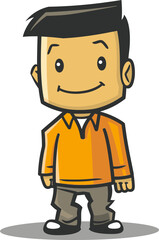 The Reflective Man Thoughtful Contour in Vector Form