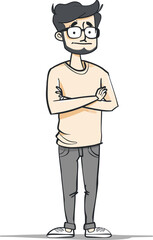 Man and Satellite Stellar Surveillance in Vector Illustration