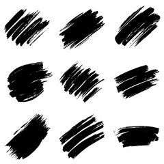 Monochrome Schwarze Pinselstriche: Kreative Objekt Vektorgrafik