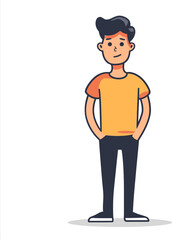 Man in Twilight Evening Serenade in Vector Art