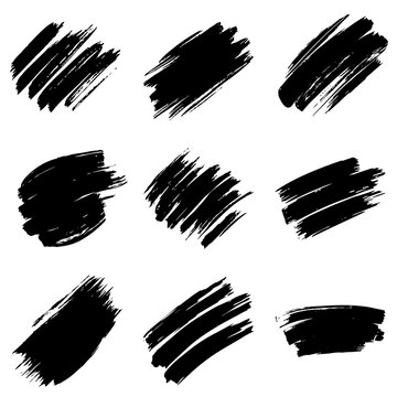 Monochrome Schwarze Pinselstriche: Kreative Objekt Vektorgrafik