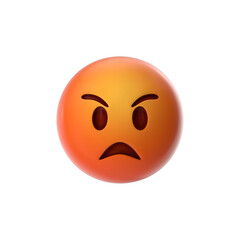 PNG Emoji Angry Face Emoji Cute emoticon isolated on white background