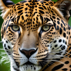 Close-up image of a leopard's face