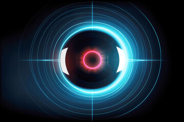 generated illustration laser eye surgery concept close up of eye with laser beam - obrazy, fototapety, plakaty