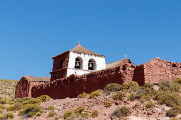 Typical chilean church of the village of Machuca near San Pedro de Atacama, Chile