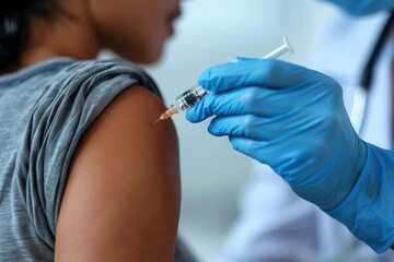 The image showcases a health professional administering a vaccine to a patient, emphasizing the significance of vaccinations