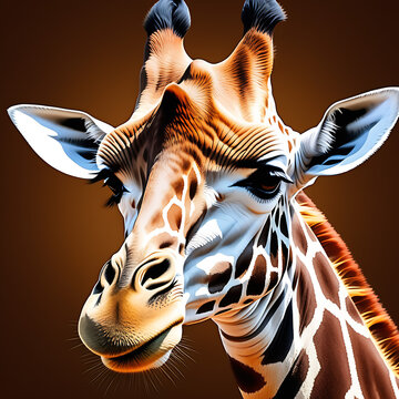 Close-up image of a giraffe's face