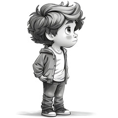 Whimsical Cartoonic Boy Clipart