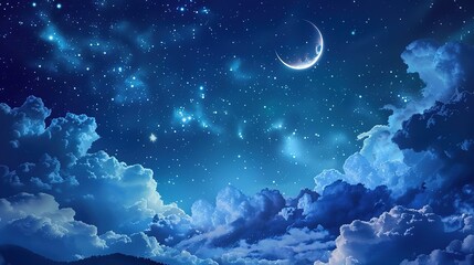 Crescent_moon_and_clouds_in_the_night_sky_Fantasy_illlustration_image
