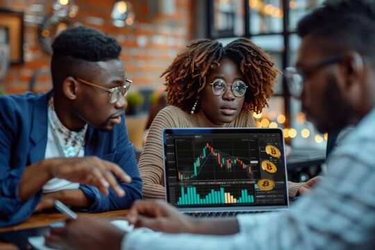 Diverse Group Collaborating on Bitcoin Strategy