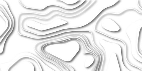 Abstract wavy line background. Topographic map designed texture.white color background. Shadows and curved layers.Modern design wallpaper.