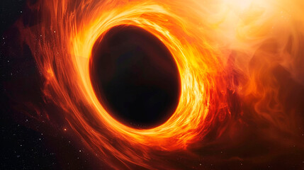 Black hole in space. A breathtaking illustration depicting the phenomenal power and gravity of the celestial singularity.