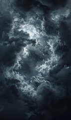 A captivating scene of stars shining through the ethereal clouds in a monochrome night sky.