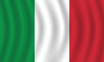 Flat Illustration of Italy flag. Italy national flag design. Italy Wave flag.
