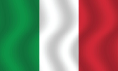 Flat Illustration of Italy flag. Italy national flag design. Italy Wave flag.
