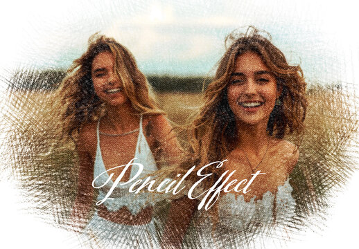 Colorful Strokes Photo Effect Mockup With Generative AI Preview