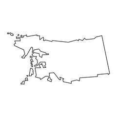 Pembroke Parish map, administrative division of Bermuda. Vector illustration.