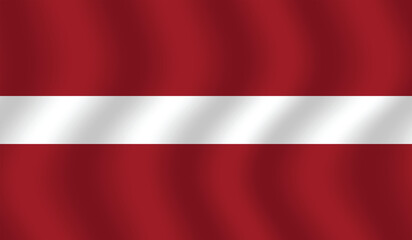 Flat Illustration of Latvia flag. Latvia national flag design. Latvia Wave flag.
