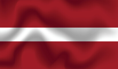 Fototapeta premium Flat Illustration of Latvia flag. Latvia national flag design. Latvia Wave flag. 