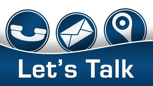 Lets Talk Blue Communication Symbols Circular Text 