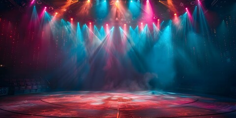 Captivating circus performance under the spotlight centered professional photo copy space. Concept Circus Performance, Spotlight Photography, Professional Photos, Copy Space,