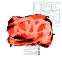 Color brush stroke and texture. Grunge vector abstract hand - painted element.
