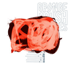 Color brush stroke and texture. Grunge vector abstract hand - painted element.