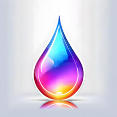 Fototapeta premium Glowing Neon Water Droplet: Icon of Radiance.(Generative AI)