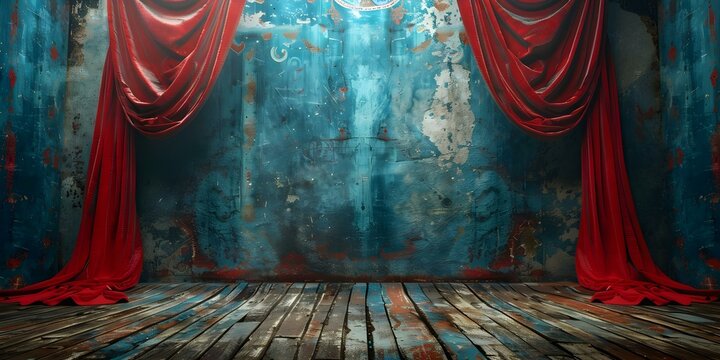 Retro circus tent frame background with blank space for text. Concept Circus Tent, Vintage Vibes, Blank Space, Text Overlay, Retro Theme