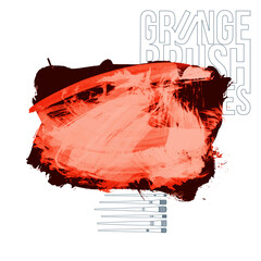 Color brush stroke and texture. Grunge vector abstract hand - painted element.