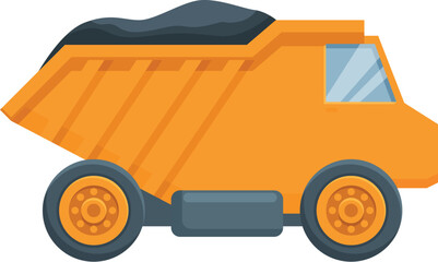Mine dump truck icon cartoon vector. Cart trolley mine. Rock energy fossil © nsit0108