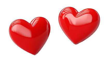 Fototapeta premium two hearts isolated on transparent background cutout