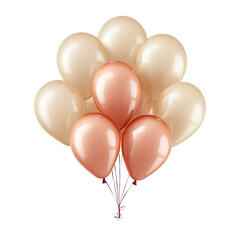 soft pink beige balloon isolated on transparent background cutout