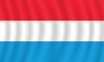 Obraz premium Flat Illustration of Luxembourg flag. Luxembourg national flag design. Luxembourg Wave flag. 